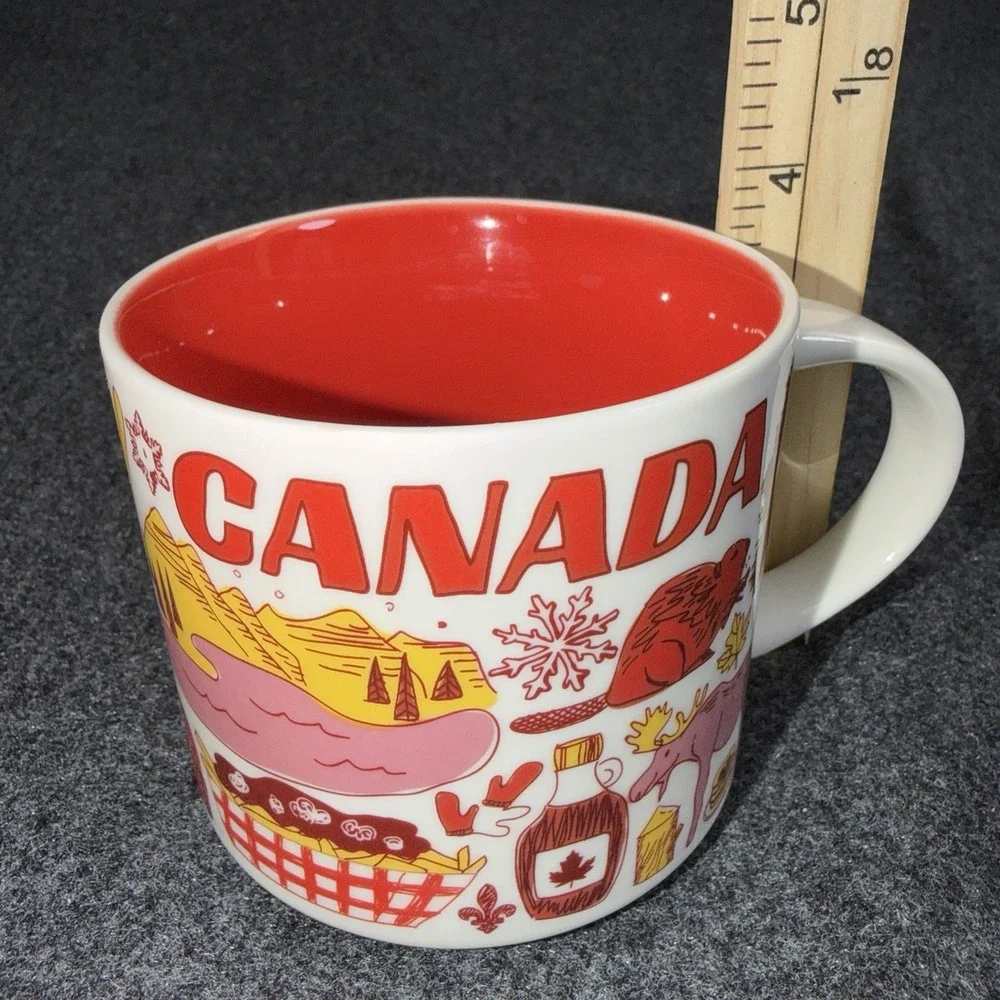 Starbucks Been There Series Canada Mug Red Interior 14oz Coffee Tea Cup